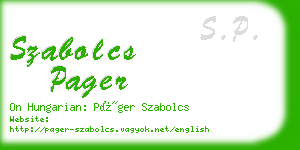 szabolcs pager business card